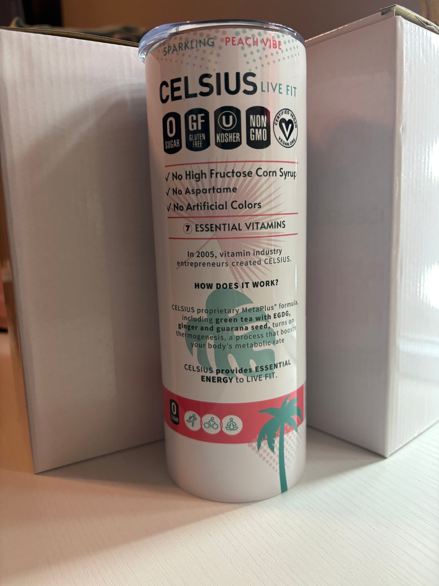 Peach Vibe Celsius 20oz Tumbler