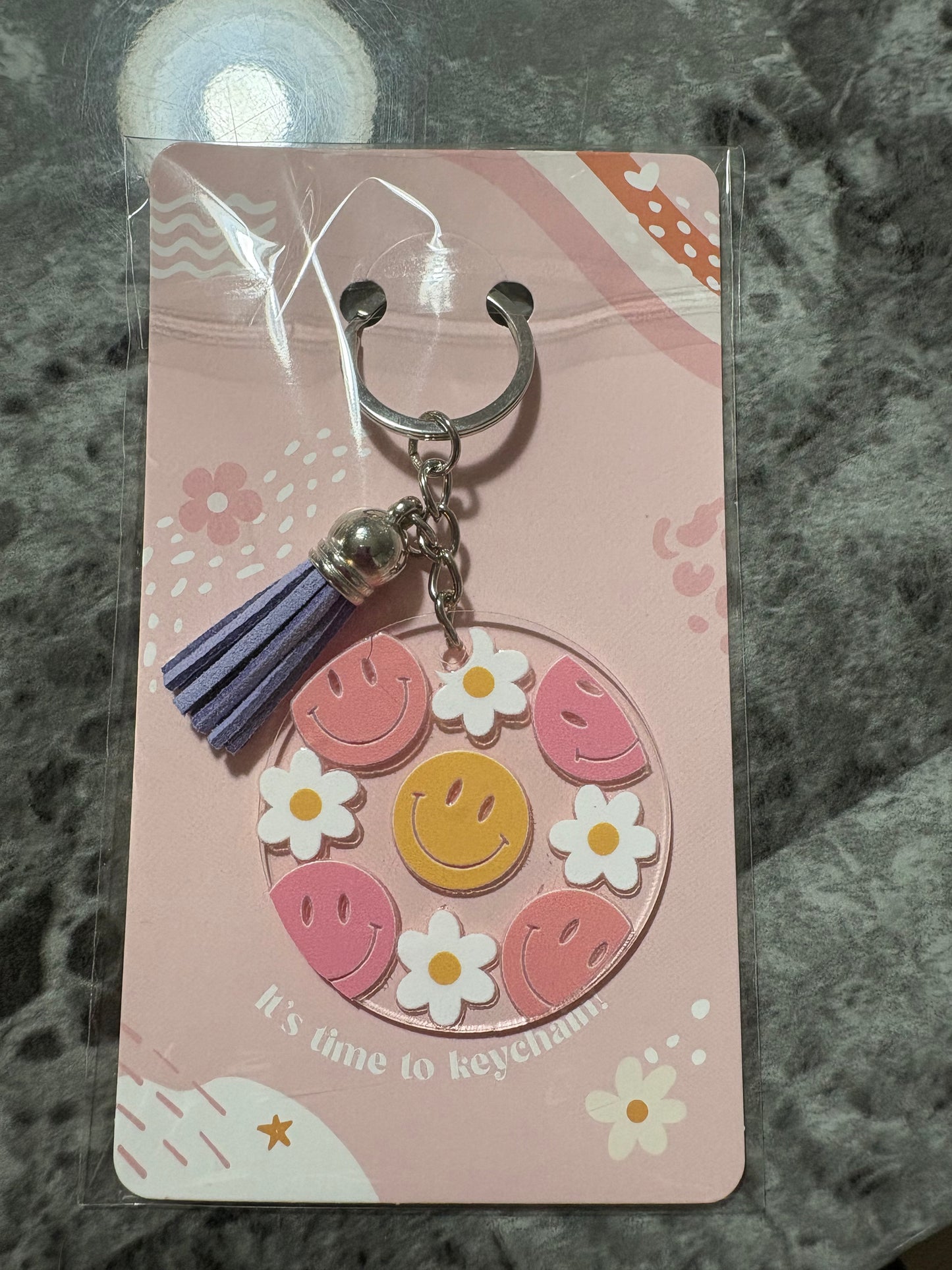 Retro Smiley Keychains
