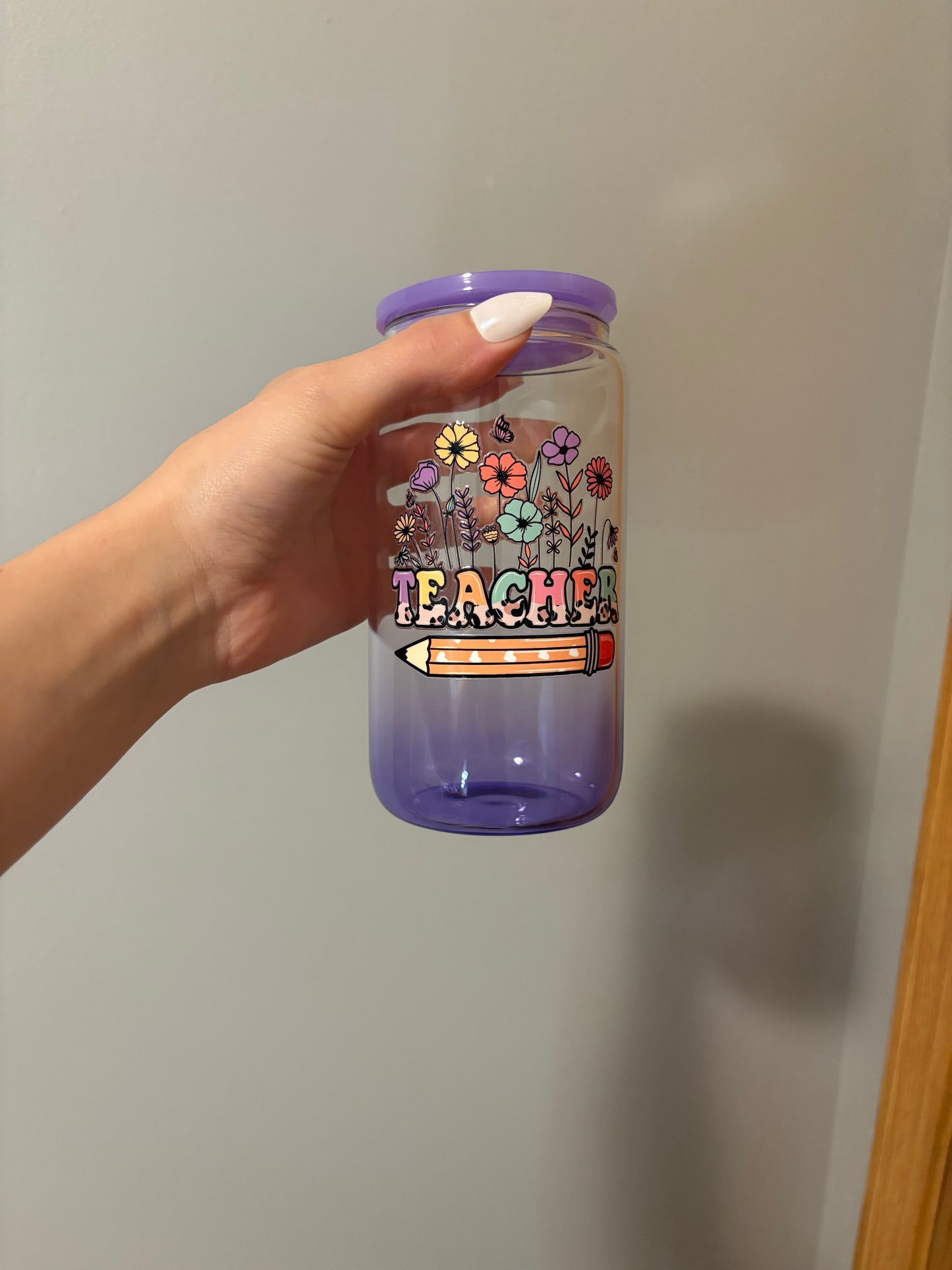 TEACHER 16oz Glass Tumbler