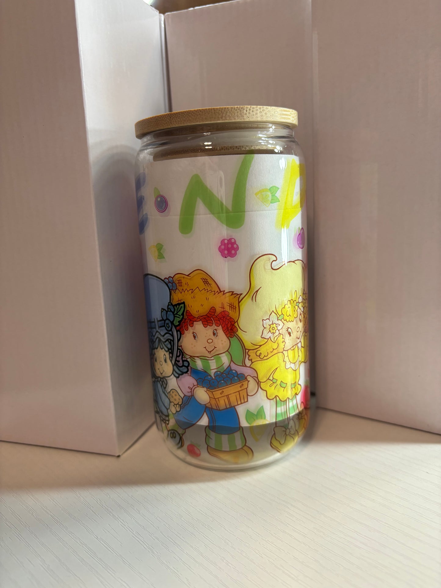 Strawberry Shortcake 16oz Glass Cup