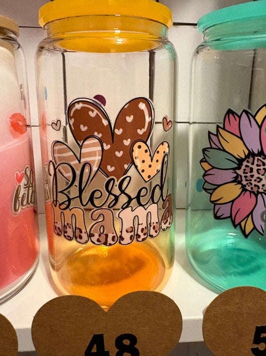 16oz Colored Glass Tumblers