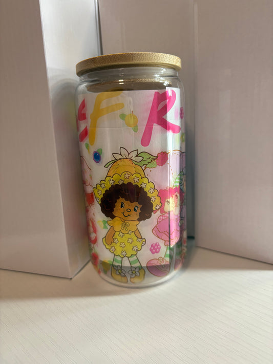 Strawberry Shortcake 16oz Glass Cup