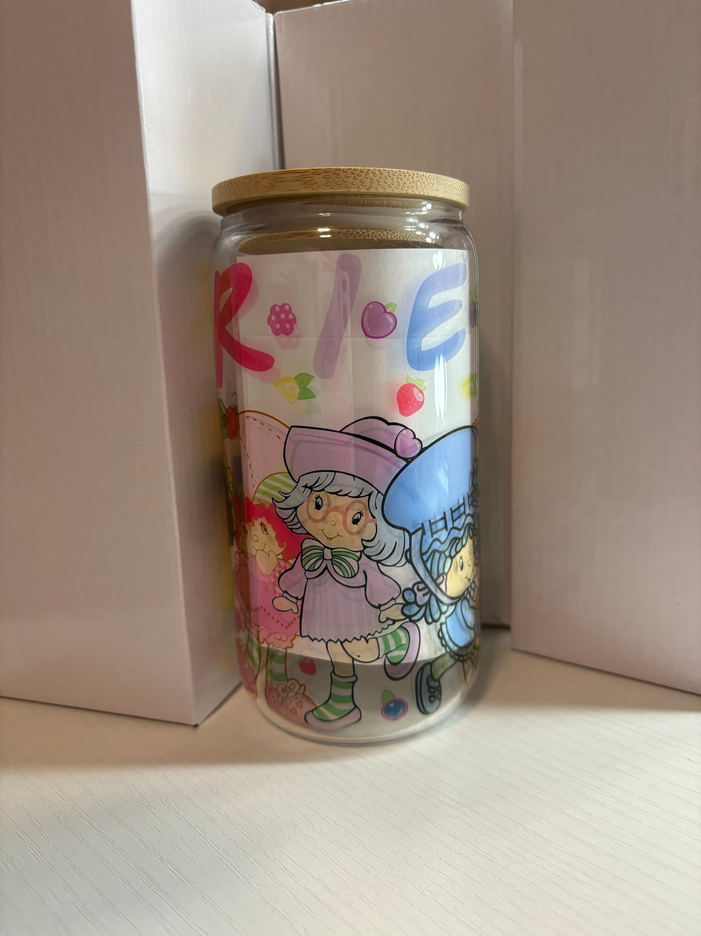 Strawberry Shortcake 16oz Glass Cup