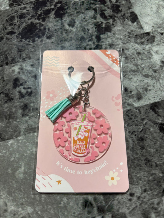 Iced Coffee Princess Keychain