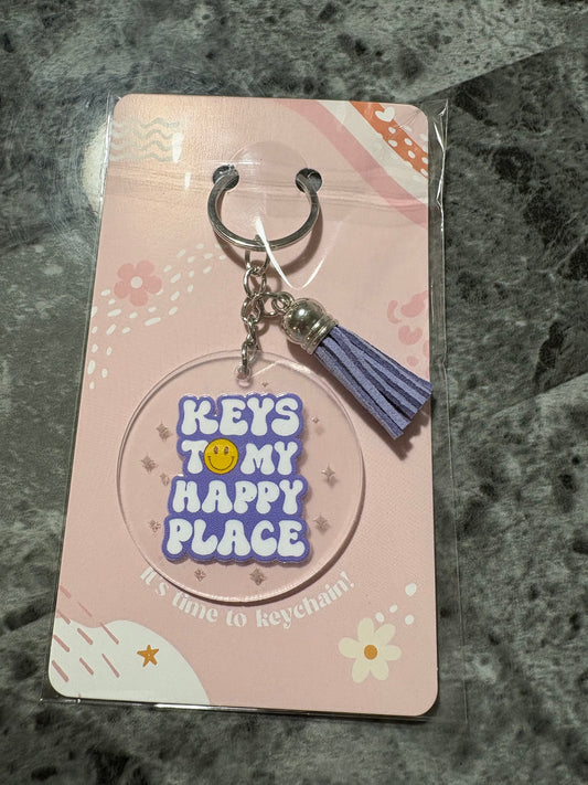 Keys To My Happy Place Keychain