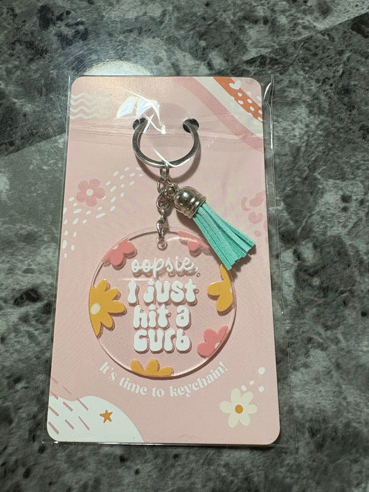Oopsies I Just Hit A Curb Keychain