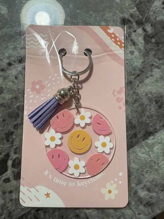 Retro Smiley Keychains