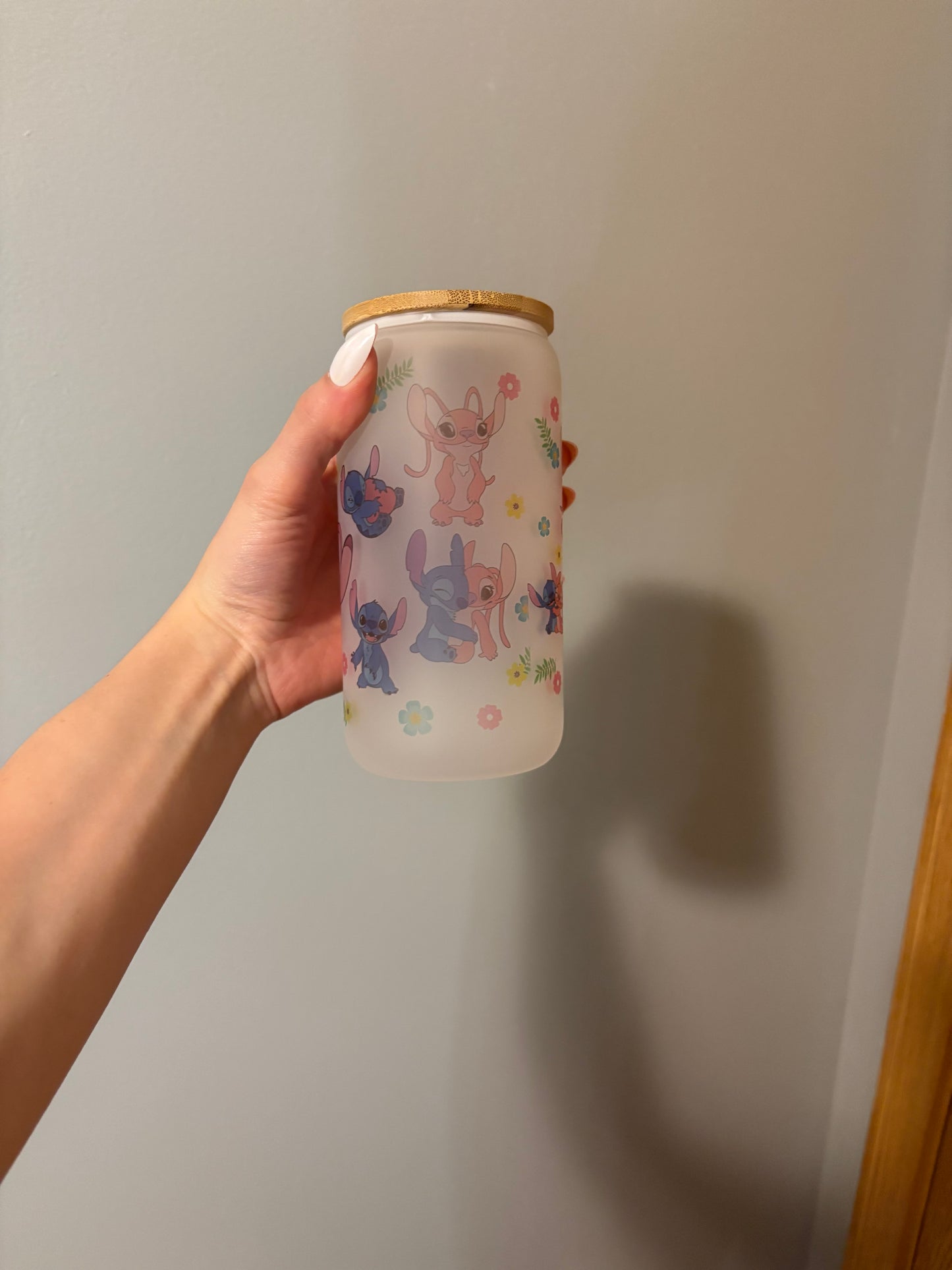 Stitch & Angel 16oz Foggy Glass Tumbler