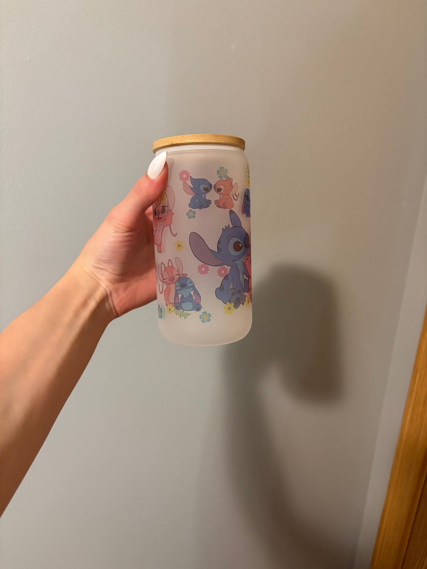 Stitch & Angel 16oz Foggy Glass Tumbler