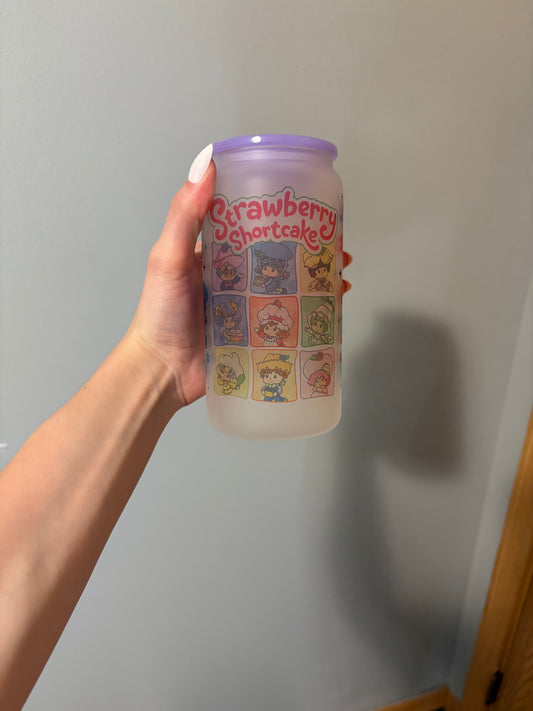 Strawberry Shortcake 80's Version 16oz Foggy Glass Tumbler