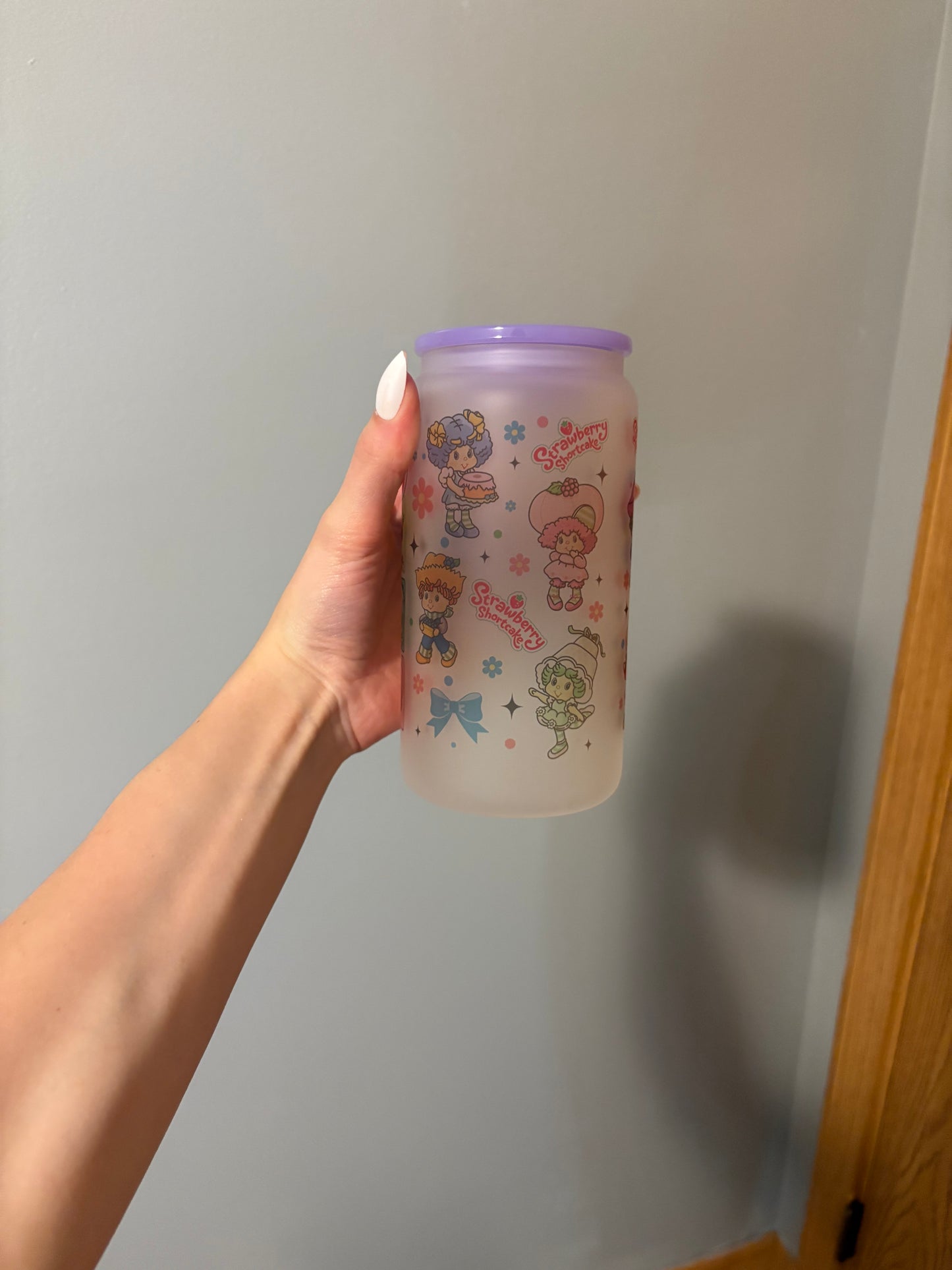 Strawberry Shortcake 80's Version 16oz Foggy Glass Tumbler