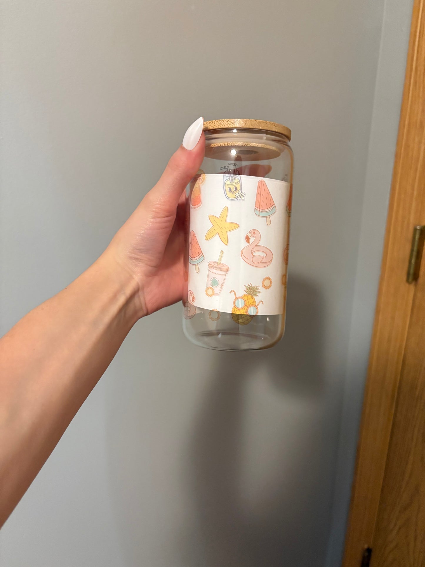 Hello Summer 16oz Glass Tumbler