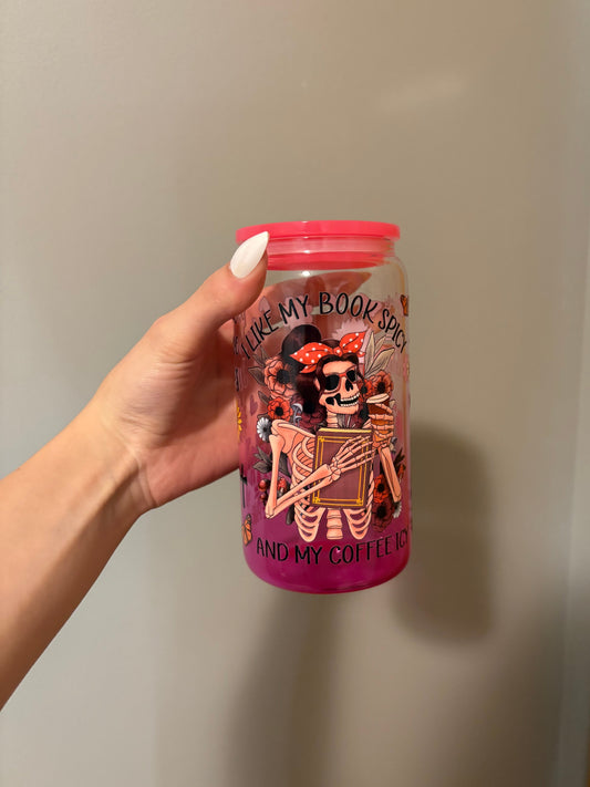 I Like My Books Spicy 16oz Light Pink Tumbler