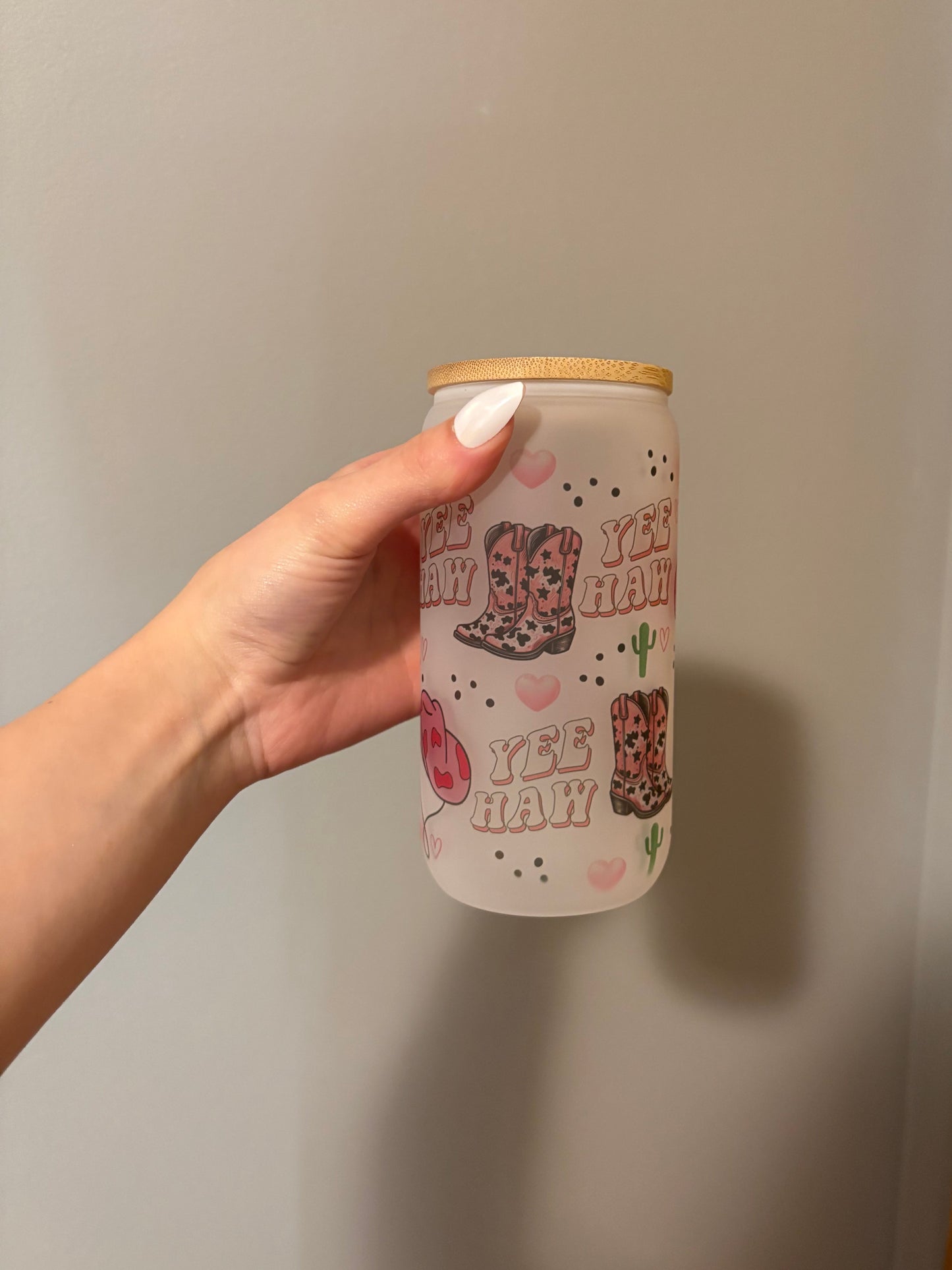 Yee-Haw Foggy 16oz Glass Tumbler