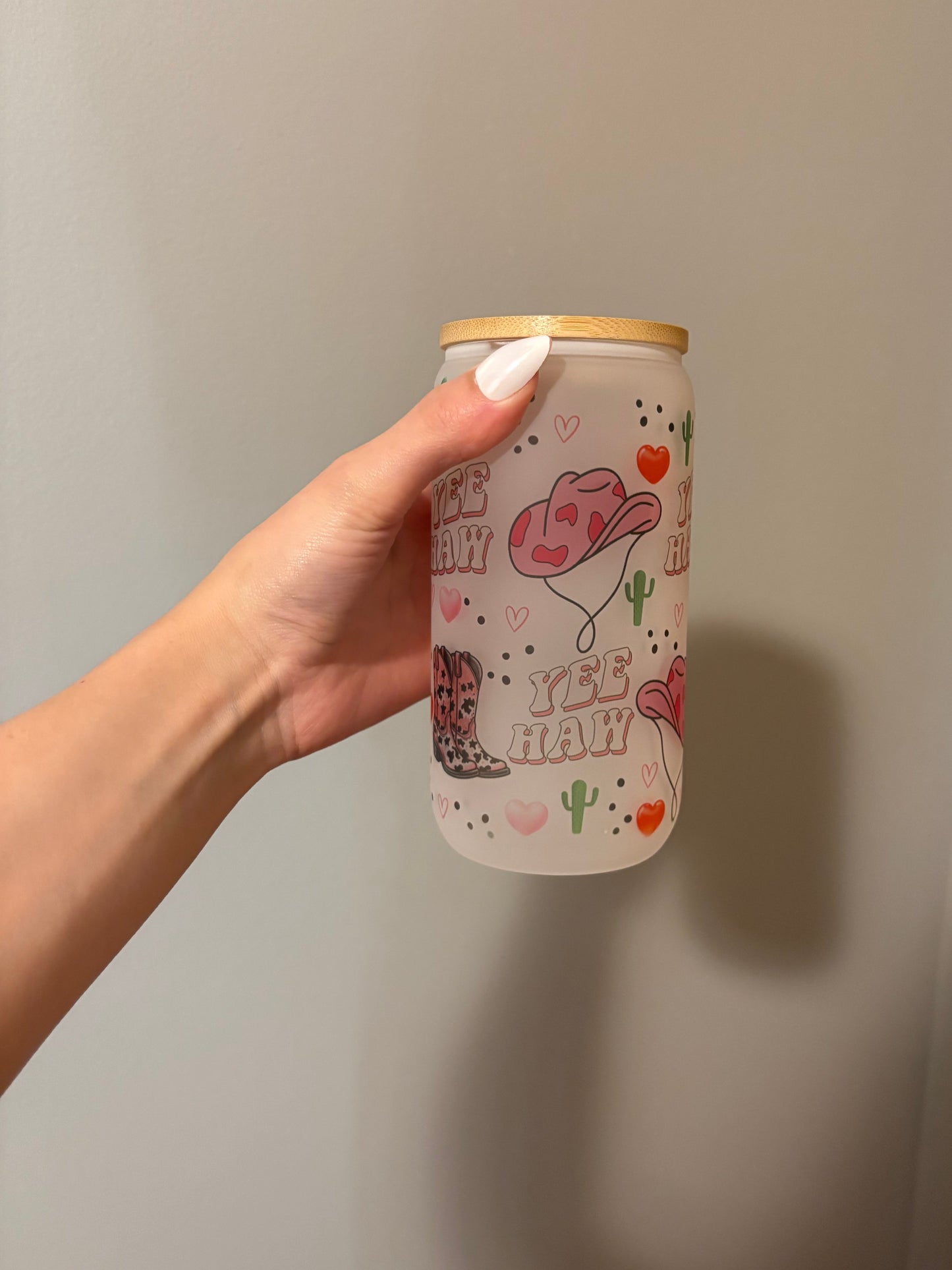 Yee-Haw Foggy 16oz Glass Tumbler