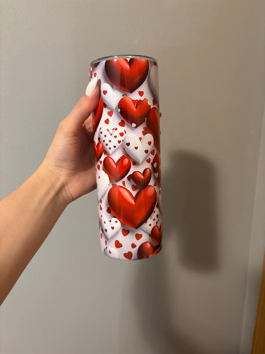 3D Hearts 16oz Tumbler