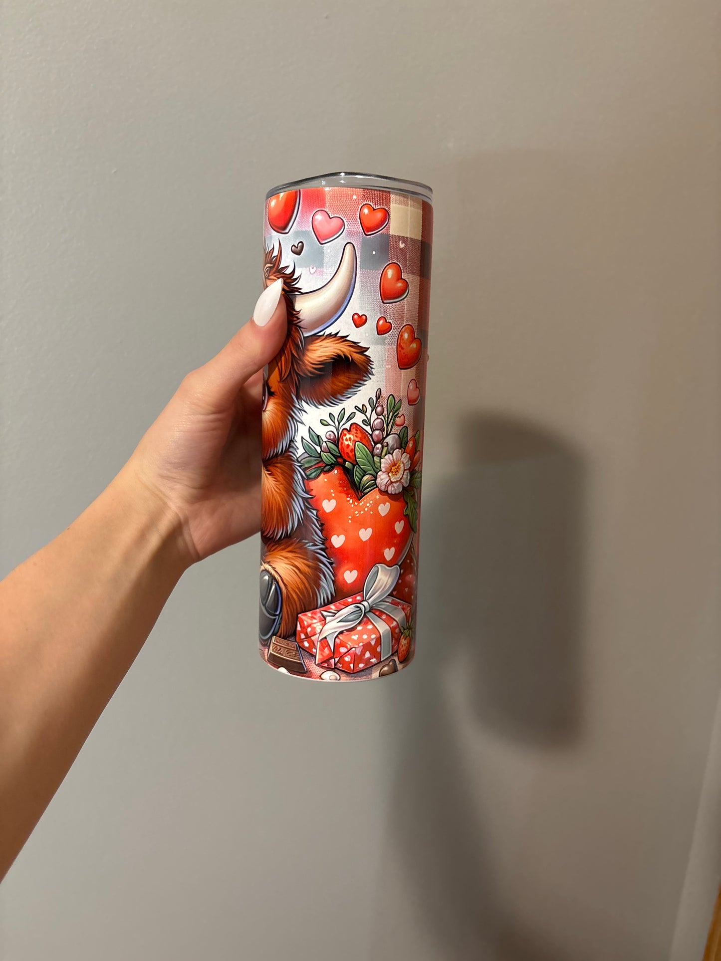 Plaid Cow 16oz Tumbler